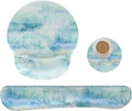 Ergonomic Keyboard Mouse Pad Wrist Rest Support Set for Laptop/Computer/Desktop,Memory Foam Hand Rest Wrist Cushion for Gaming/Office,Lightweight Comfortable (Landscape Painting)