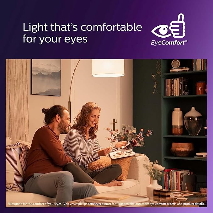 PHILIPS LED 40W A19 4-Pack Basic Soft White (2700K) 450 Lumen (6.5W = 40W) Frosted Flicker-Free Light Bulbs
