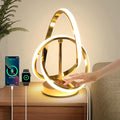 Modern LED Table Lamps, LED Spiral Table Lamp, 3 Color Dimmable Bedside Lamp, Touch Control Nightstand Lamp with USB/Type C for Bedroom, Small Gold Table Lamp for Home Decor Living Room Bedroom Office