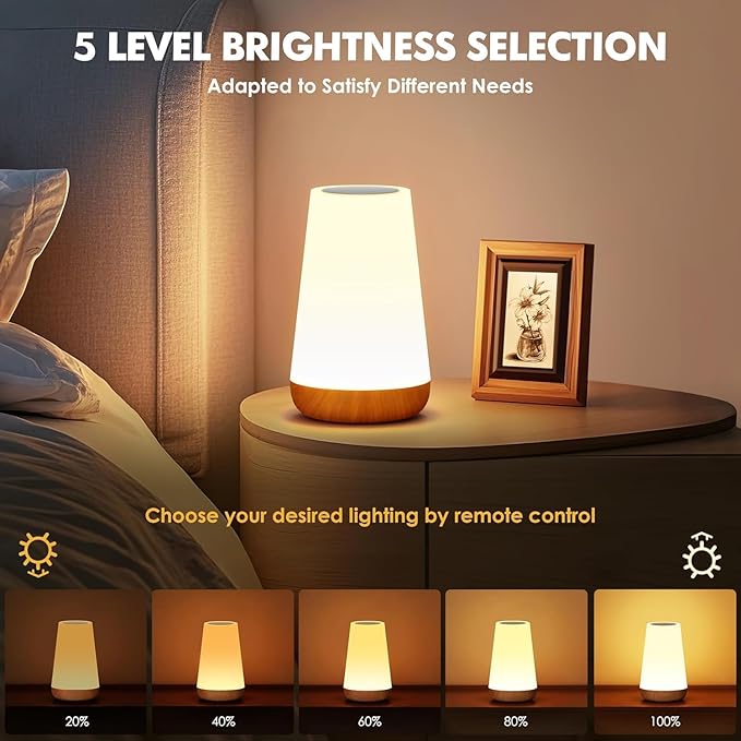 LED Small Night Light,Rechargeable Bedside Touch Light, Portable Desk Edge Light with 13 RGB Colors, Night Light for Bedroom,Nursery,Bathroom,Outdoor,Living Room