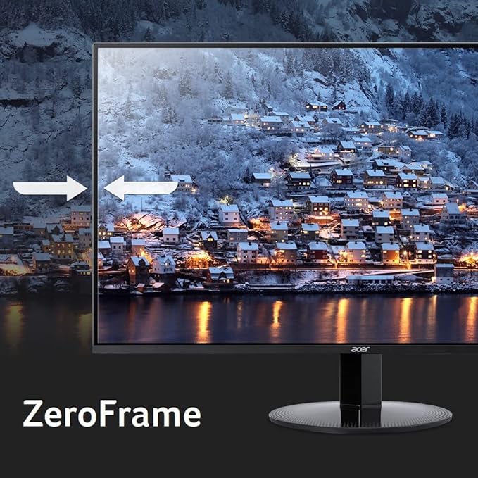 acer KB220Q H2bi 21.5" Full HD (1920 x 1080) Zero-Frame Home Office Monitor | Adaptive-Sync Support (FreeSync Compatible) | Up to 100Hz Refresh | 1ms (VRB) | sRGB 99% | Tilt | HDMI & VGA Ports