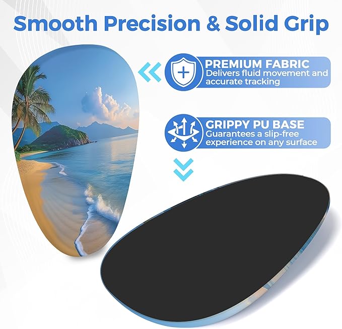 Ergonomic Mouse Pad with Wrist Support, Memory Foam Wrist Rest for Pain Relief & Carpal Tunnel, Non-Slip Base for Office, Computer, PC, Laptop (12x8x1.2inch, Yellow Beach)