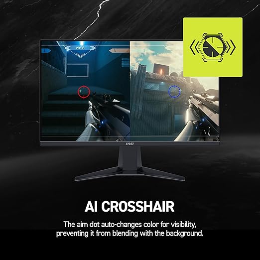 msi MAG 245F X24 24-inch 1920 x 1080 (FHD) Gaming Monitor, 240Hz, FreeSync Premium, HDR Ready, HDMI, VGA Port, VESA Mountable, Tilt, 4-Side Slim Bezel, 0.5ms, Black