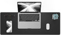 Non-Slip Desk Pad, Waterproof PU Leather Protector, Easy Clean Laptop Mat for Work/Home/Decor (Black 31.5" x 12")