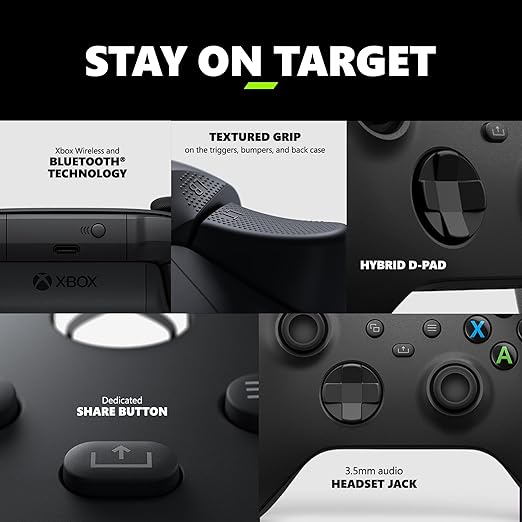 Xbox Wireless Gaming Controller (2025) – Carbon Black – Play on Xbox, Windows, Android, iOS, FireTV Sticks, Smart TVs, VR Headsets