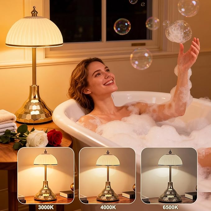 Touch lamp,night light for kids,rechargeable light, suitable for bedrooms, desks, terraces,and outdoor tables. Dimmable LED eye-protection night light,also an ideal Christmas gift for teenagers.(Gold)