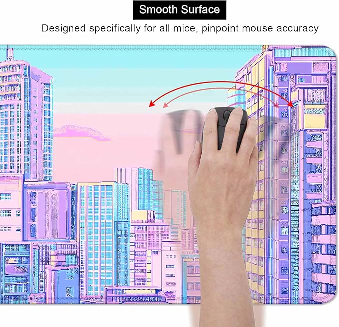 Vaporwave Tokyo City Desk Mat, Kawaii Extended Mouse Pad Gaming for Laptop, XL Anime Aesthetic Scenery Desktop Mat, Large Mousepad, Large Desk Pad for Men Women Office Decor 35.4 x 15.7 in