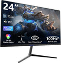 24 inch Computer Gaming Monitor Built-in Speakers 100Hz Refresh Rate 16:9 Aspect Ratio Ergonomic Tilt & VESA Compatible - Home Office Sync FHD 1920x1080p Visual Experience for Work & Play