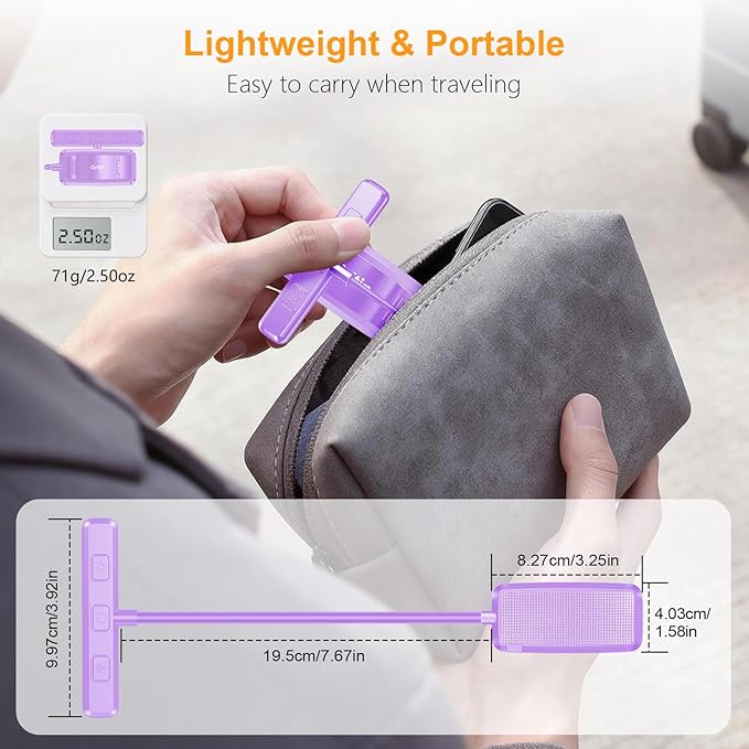 Gritin 19 LED Rechargeable Book Light for Reading in Bed with Memory Function- Eye Caring 3 Color Temperatures,Stepless Dimming Brightness,90 Hrs Runtime Clip on Light for Book Lovers-Purple