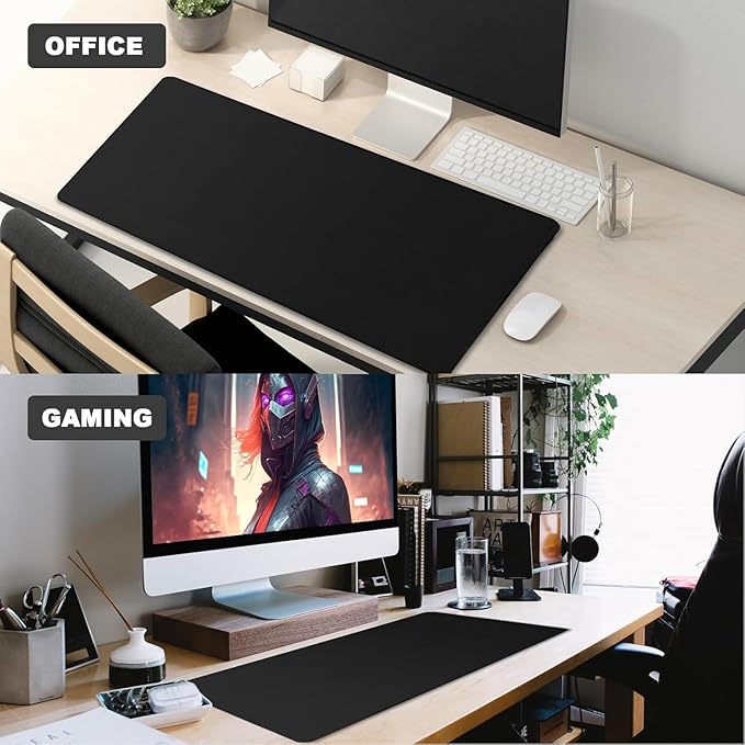 Large Mouse Pad, Desk Mat Large Office Desk Pad Gaming Mouse Pad with Stitched Edges, 31.5" x 15.7" Mousepad with Non-Slip Waterproof Rubber Base for PC Laptop Home Office Accessories, Gray