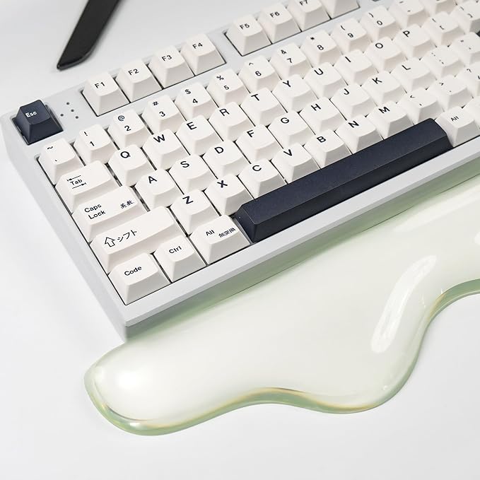 Ergonomic Gel Wrist Rest for Keyboard and Mouse, Wrist Rest Set, Cute Silicone Wrist Rest for Computer Keyboard 60%/68%/75% (Green)