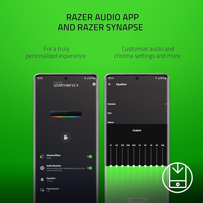 Razer Leviathan V2 X PC Soundbar with Full-Range Drivers - Compact Design - Chroma RGB - USB Type C Power and Audio Delivery - Bluetooth 5.0 - for PC, Laptop, Smartphones, Tablets & Nintendo Switch