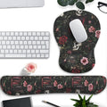 Gothic Skull Rose Ergonomic Mouse Pad with Wrist Rest & Keyboard Wrist Support Set - Non-Slip Gaming Office Desk Mat, Comfortable Memory Foam Cushion for Computer/Laptop Users, Home Office Workers