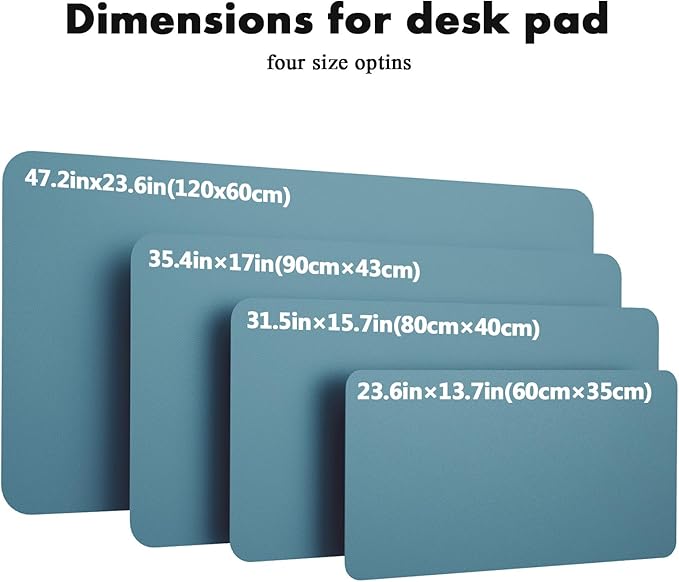 YSAGi Double-Sided Desk Mat, Eco Cork & Leather Desk Protector, Large Mouse Pad & Writing Pad for Office/Home (Sea Blue+Cork, 47.2" x 23.6")
