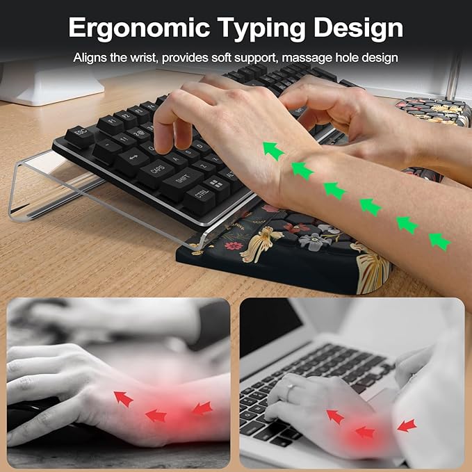 HAOCOO Keyboard Stand for Desktop, Acrylic Tilted Key Board Holder, 3-Level Height Adjustment Keyboard Riser for Easy Ergonomic Working, Wrist Rest for School Desk Accessories