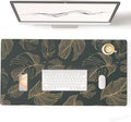 Colorful Star Large Mouse Pad, Monstera Leaves Waterproof Office Desk Mat, Non-Slip Gaming Mouse Pad, XXL PC Laptop Protector Pads, PU Leather Desk Writing Pads for Office Home, 31.5" x 15.7"