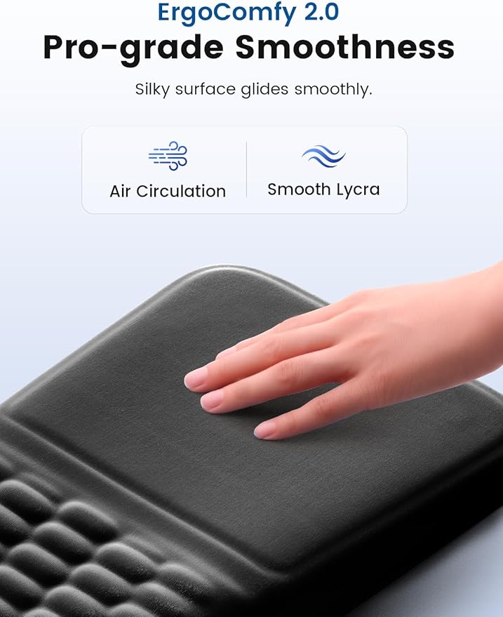 Vaydeer Ergonomic Mouse Pad with Wrist Rest – Memory Foam Mouse Pad with Wrist Support & Massage Bulge, Non-Slip PU Base, Relieves Carpal Tunnel Pain – Ideal Mouse Wrist Rest for Office & Home
