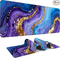 Blue Marble Extended Gaming Mouse Pad 31.5x11.8inches Large Desk Mat Anti-Slip Rubber Base & Durable Stitched Edges for Gamers Smooth Mouse Writing Surface for Desk Office/Home