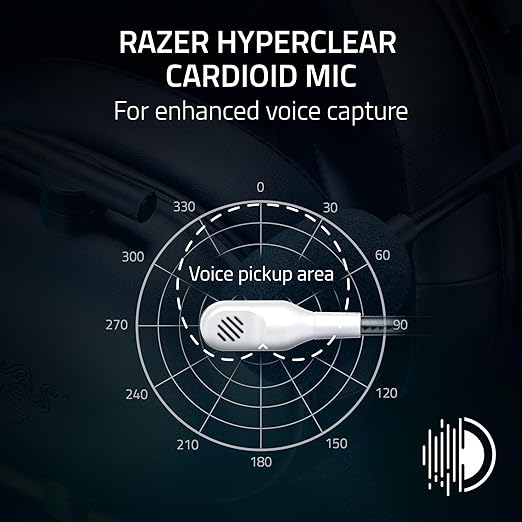 Razer BlackShark V2 X PlayStation Gaming Headset: 50mm Drivers - Cardioid Mic - Lightweight - Comfortable, Noise Isolating Earcups - for PS5, Xbox Series X, PC, Switch via 3.5 mm Audio Jack - White