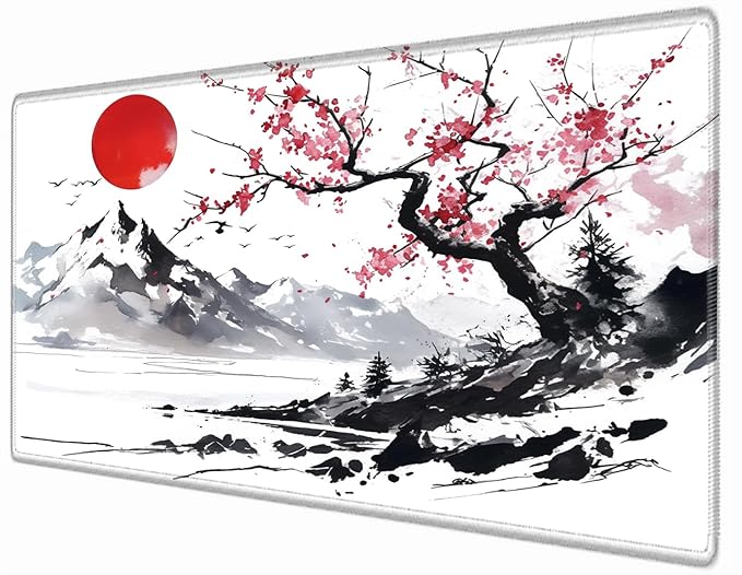 Gaming Mouse Pad 36x24 Desk Mat Large Mousepad Cherry Blossom Desk Pad Big Computer Mat Extended Mouse Mat Non Slip for Women Work Home