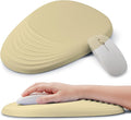 Ergonomic Mouse Pad with Wrist Support, Memory Foam Wrist Rest for Pain Relief & Carpal Tunnel, Non-Slip Base for Office, Computer, PC, Laptop (12x8x1.2inch, Light Yellow)