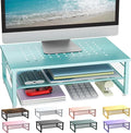 gianotter 2-Tier Metal Monitor Stand Riser, Desk Organizer for Monitor, Office Desk Storage Organizer for Office Supplies (Blue)