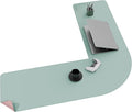 Vyaaa L Shaped Desk Mat, (39.4"+ 39.4") x 13" PU Leather Corner Desk Mat, Reversible L-Shape Desk mat, XL Gaming Mouse Pad for Computer, Gaming, Writing, Home and Office(Green and Pink)