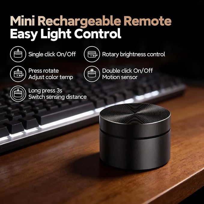 LYMAX Monitor Light Bar, Eye-Care USB Computer Lamp with Wireless Remote, Motion Sensor, Fit for All Monitor, Adjustable Color Temperature/Brightness, No Screen Glare for Home Office Gaming Desk Lamp