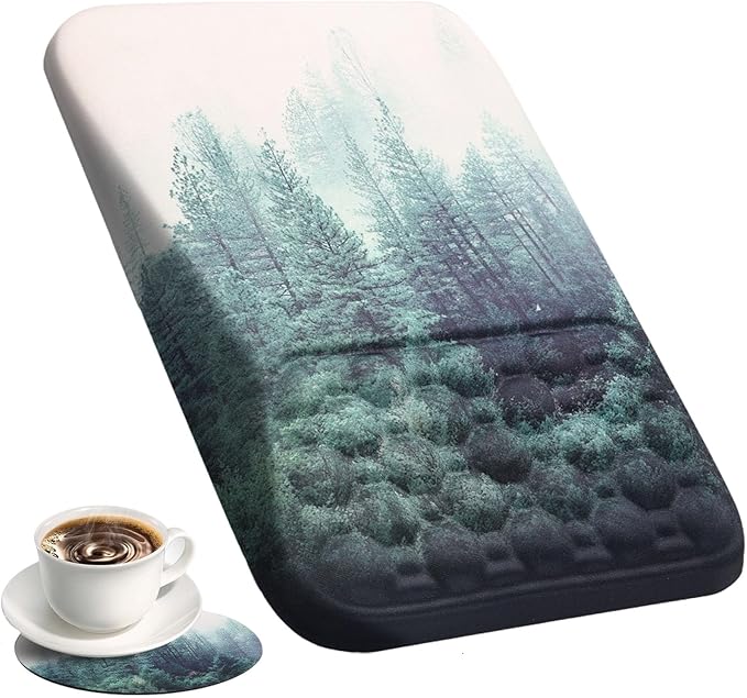 Ospelelf Mousepad with Wrist Rest Ergonomic Computer Comfortable Wrist Support Mouse Pad Green Forest Pattern