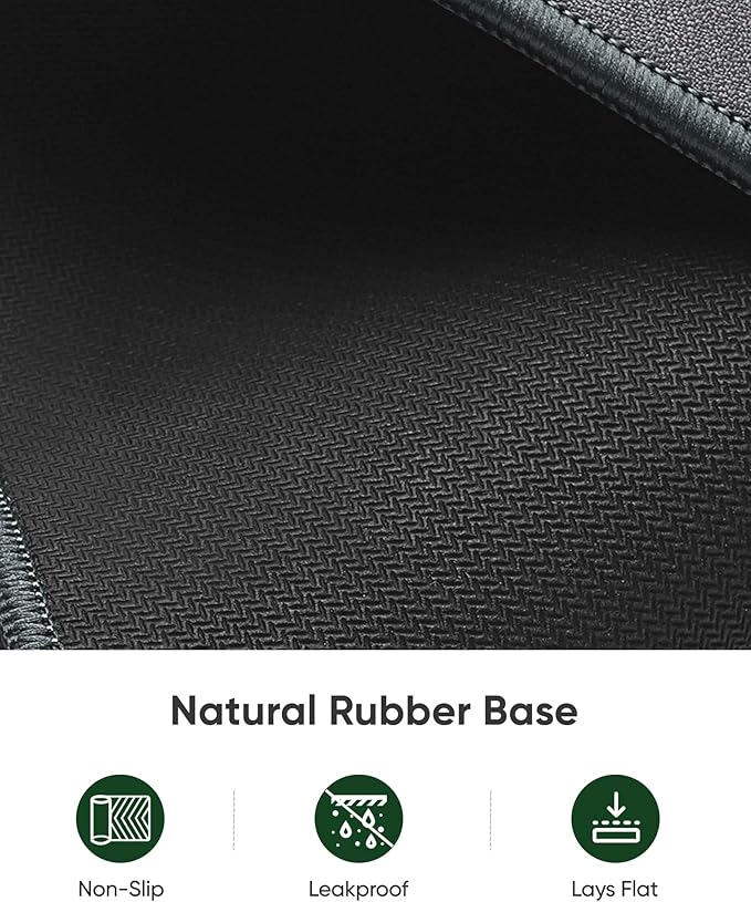 ALOANES Gray Waterproof Desk Mat, Large Mouse Pad with Extended Mouse Mat, with Anti Slip Base, Stitched Edge, Grain Jacquard Surface, Perfect for Gamer, Office & Home, XXL 11.81"x31.50"x0.12"