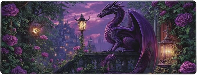 Dragon Mouse Pad Extended Large Gaming Mouse Pad XL Stitched Edges for Gamer Home Office 31.5 X 11.8 Inch