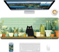 Cute Cat Mouse Pad, 31.5 x 11.8 Large Desk Mat with Stitched Edges & Non-Slip Base, Mousepad for Office, Home, Work