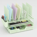 Green Desk Organizer, Office Organization with Vertical File Holder, File Organizer with Drawer and Pen Holder, Desk Accessories and Workspace Organizers for Home Office (Green)