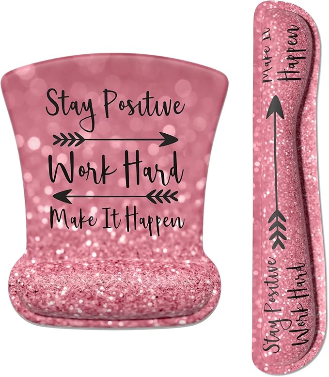 ITNRSIIET Mouse Pad Wrist Support Keyboard Wrist Rest Pad Ergonomic Mousepad Non-Slip Memory Foam Keyboard Pad Easy Typing Pain Relief Perfect for PC Laptop Gaming Office, Pretty Inspirational Quotes