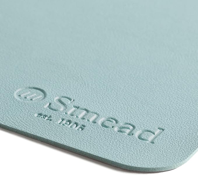 Smead Desk Pad, Vegan Leather Desk Mat with Non-Slip Faux Suede Backing, Perfect Desk Organizer for Office Decor, 31.5” x 15.7” Medium, Superior Blue (64835)