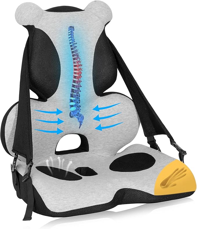 Memory Foam Lumbar Support Pillow, Car Seat Cushion, Office Chair Cushion, One Piece Chair Pad, Improve Posture, Ergonomic Hip & Coccyx Lumbar Support