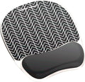 Fellowes Photo Gel Mouse Pad Wrist Rest with MICROBAN - Black Chevron (9549901)