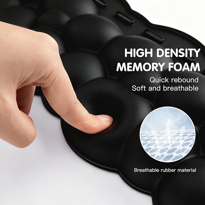 Ergonomic Keyboard Wrist Rest,Adjustable Tilt Stand Combo,Black Acrylic Cloud Comfort Wrist Support, Customizable Width Riser for Home,Office Desk - Portable Comfortable Typing (Black)
