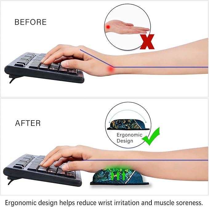 ArtSo Mouse Pad Keyboard Wrist Rest Support Ergonomic, Upgraded Cushion Mousepad Gel Memory Foam Non-Slip Rubber Base Wrist Support & Easy Typing for Home, Office, Colorful Mountain