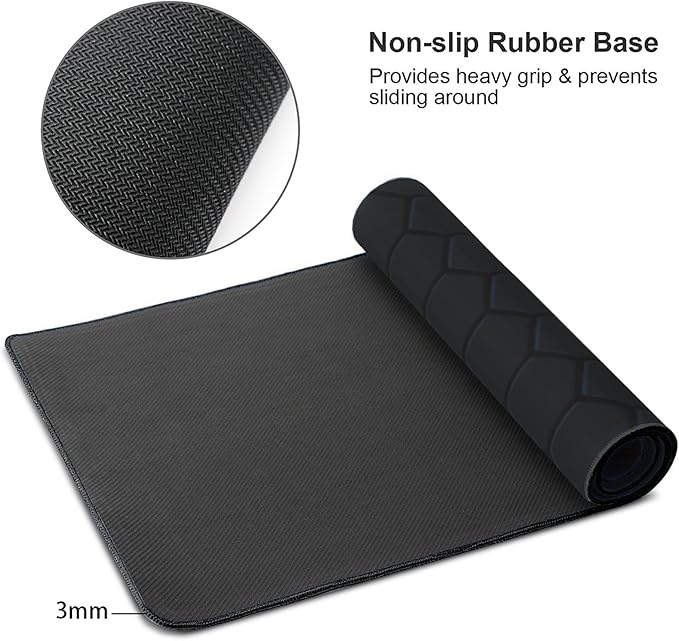 Desk Mat, Hexagon Blue Honeycomb XXL 35.4"x15.7"Large Gaming Mouse Pad, 3mm Thick Gaming Keyboard Pad,Desk Pad Non-Slip Rubber Base with Stitched Edges for Office Game Home Decor