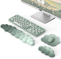 MoKo Cloud Wrist Rest, Ergonomic Cloud Keyboard Wrist Rest with Mouse Rest Wrist Pad, Durable Polyester Cloud Arm Rest Wrist Pad for Keyboard and Mouse for Office, Gaming, Computer, Laptop, Green