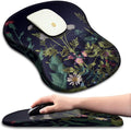 Ergonomic Mouse Pad with Wrist Rest Support, Massage Design Relief for Carpal Tunnel Pain, Entire Memory Foam Non-Slip, Midnight Flowers