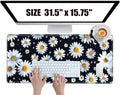 Large Mouse Pad Gaming Desk Pad Daisy Mousepad for Wireless Mouse XXL 31.5''X15.75'' Big Desk Mats Extended Mouse Mat of Girl Desktop Computer with Coaster