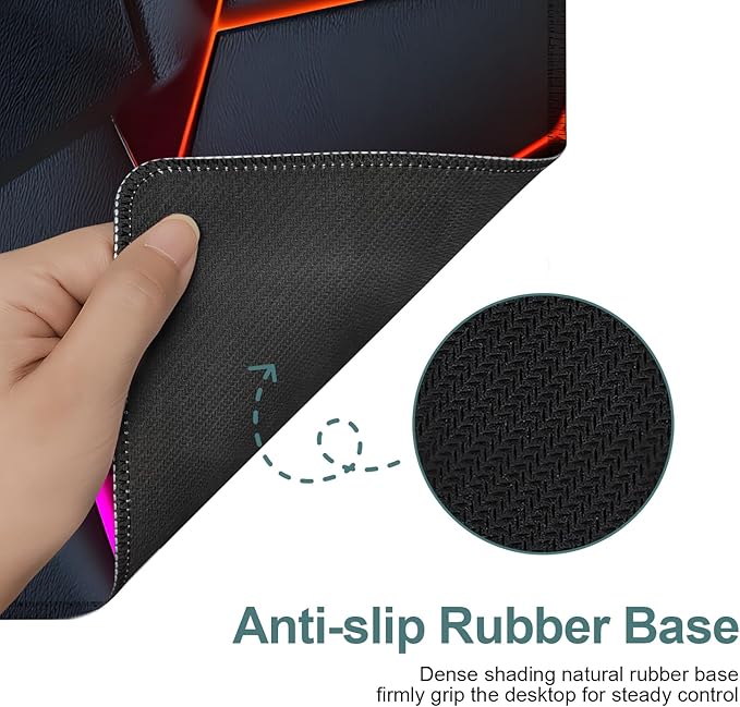 Energy Band Extended Gaming Mouse Pad 31.5x11.8inches Large Desk Mat Anti-Slip Rubber Base & Durable Stitched Edges for Gamers Smooth Mouse Writing Surface for Desk Office/Home