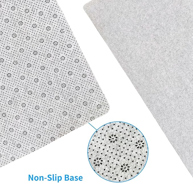 DAWNTREES Non-Slip Felt Desk Mat | 36''x15.8'' | Large Computer Desk Mat Keyboard and Mouse Pad | Office Desktop Pad Protector (Light Grey)