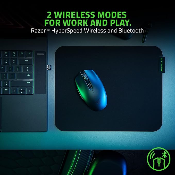 Razer Orochi V2 Mobile Wireless Gaming Mouse: Ultra Lightweight - 2 Wireless Modes - Up to 950hrs Battery Life - Mechanical Mouse Switches - 5G Advanced 18K DPI Optical Sensor - Classic Black