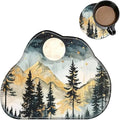 Cute Mouse Pad Plus 1 Coaster, Small Gaming Mouse Mat 11.8 x 9.45 inches, Travel Mouse Pads with Durable Stitched Edges Non-Slip Base, Landscape Forest Decor Mousepad for Office Home