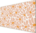 Boho Groovy Floral Leaf Mouse Pad Xl-31.5x15.7in-Desk Mousepad-Extended Aesthetic Keyboard Mouse Pad-for Desk Kid Girl with Stitched Edges Non-Slip Cozy Office Decor