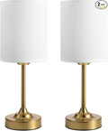 Touch Control Cordlss Table Lamp, USB-C Rechargeable Lamp with Stepless Dimming, 4000mAh Battery Operated Vintage Bedside Lamp for Bedroom, Living Room, Night Light & Emergency Lighting, Brass, 2 Pack