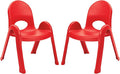 Children’s Factory Value Stack 11" Child Chair, 2 Red, 2 Pack, Stackable Ergonomic Seating Solution for Classrooms and Homeschools